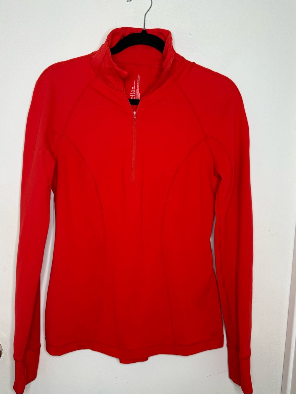 Zella Red Quarter-Zip Long Sleeve Top
